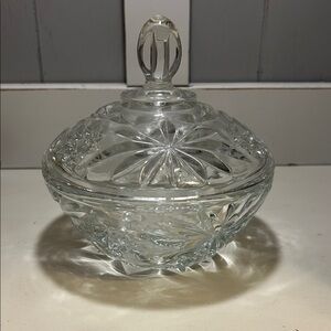Vgt Anchor Hocking “Star of David” covered Candy Dish